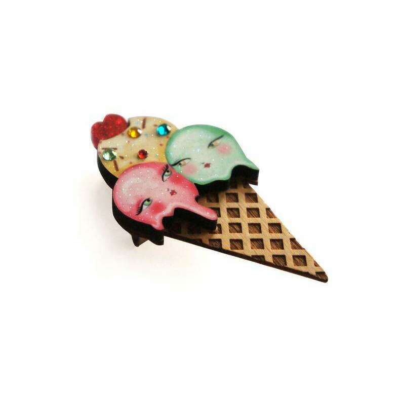 Ice Cream Cone Brooch by Laliblue - Quirks!