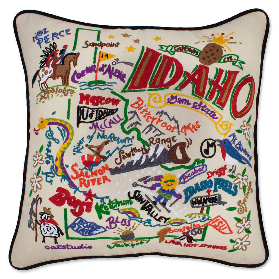 Idaho Hand-Embroidered Pillow