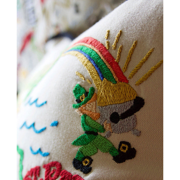 Ireland Hand-Embroidered Pillow