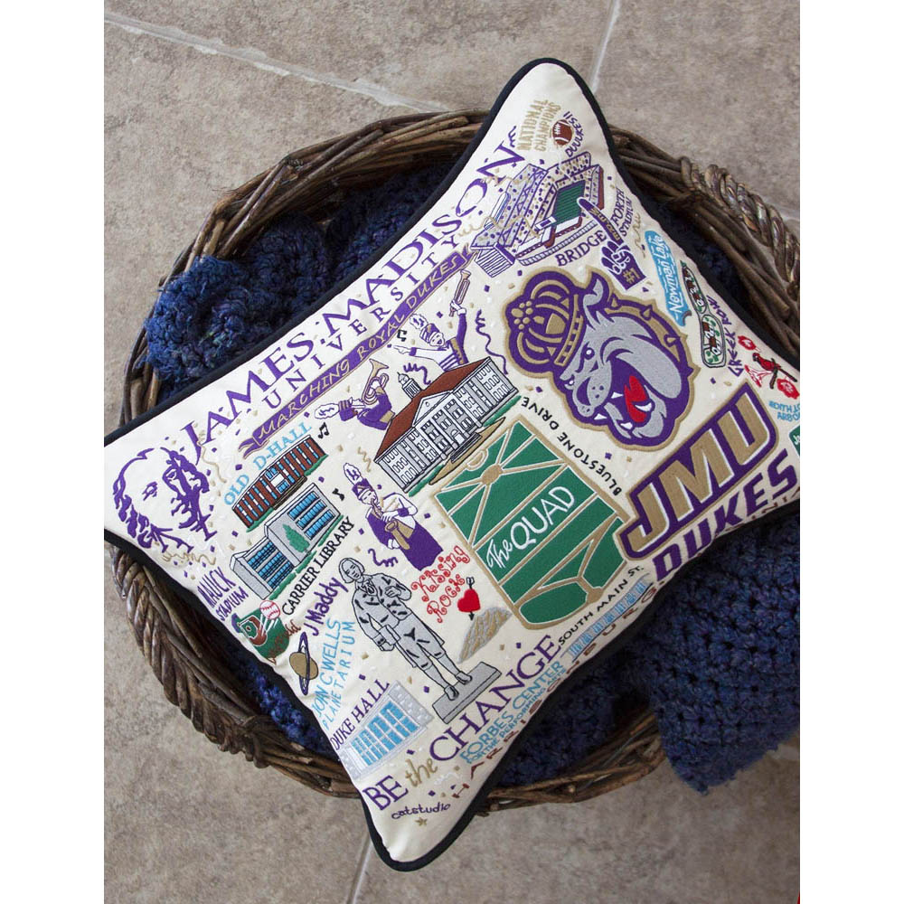 James Madison University Collegiate Embroidered Pillow by CatStudio