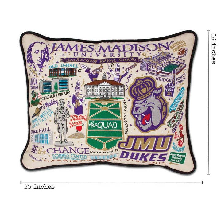 James Madison University Collegiate Embroidered Pillow by CatStudio