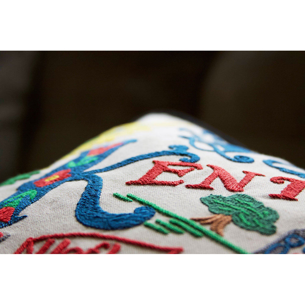 Kentucky Hand-Embroidered Pillow