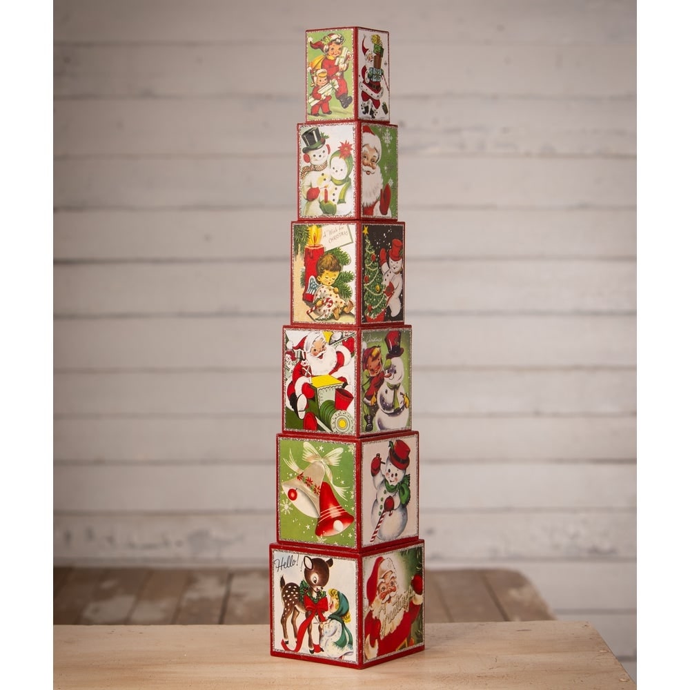 Kitschmas Stacking Blocks S6 by Bethany Lowe