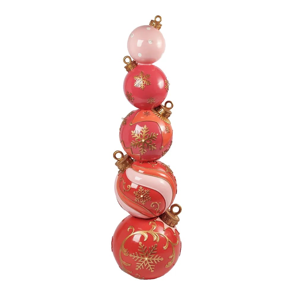 LED Lighted Stacked Baubles Display by December Diamonds