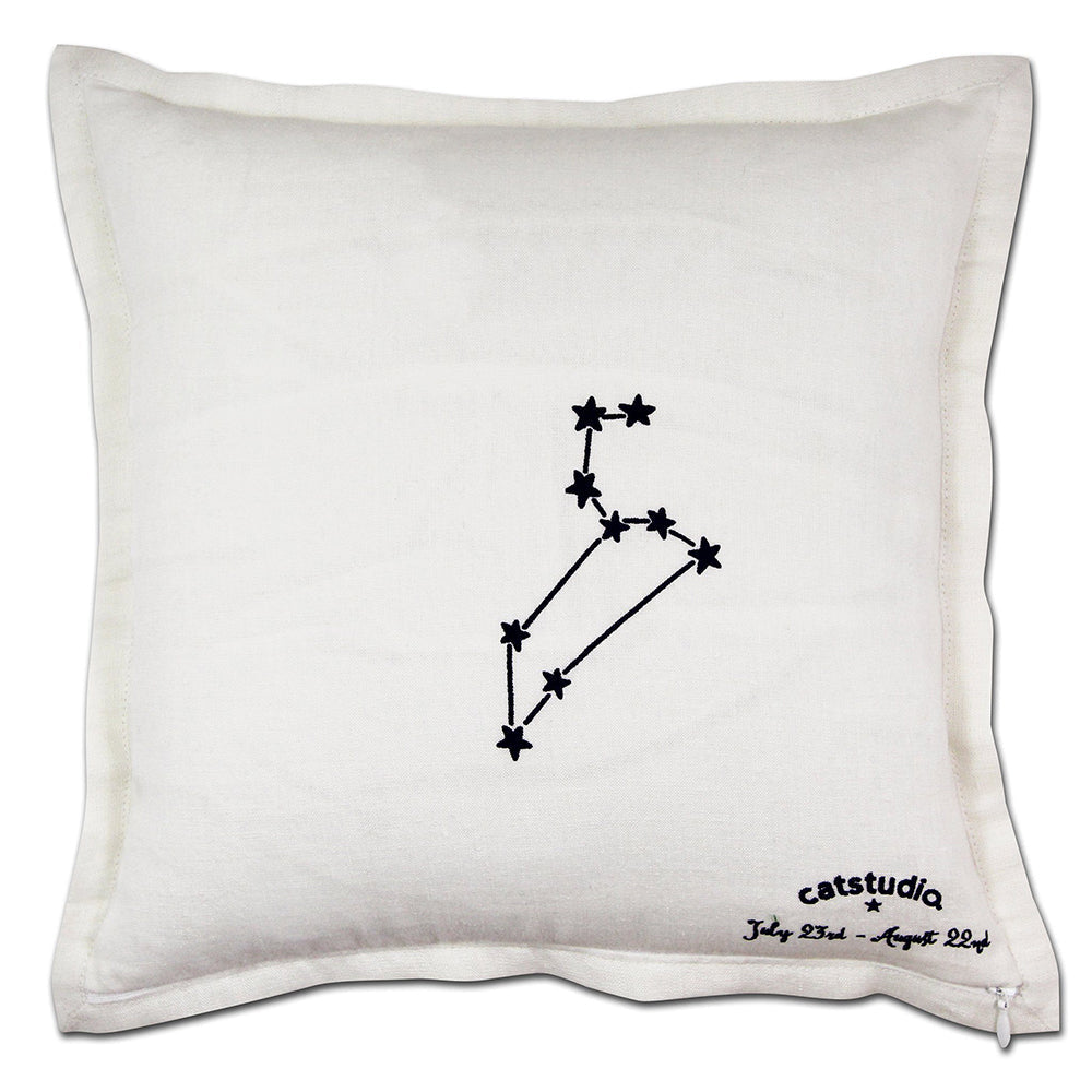 Leo Astrology Hand-Embroidered Pillow by Cat Studio