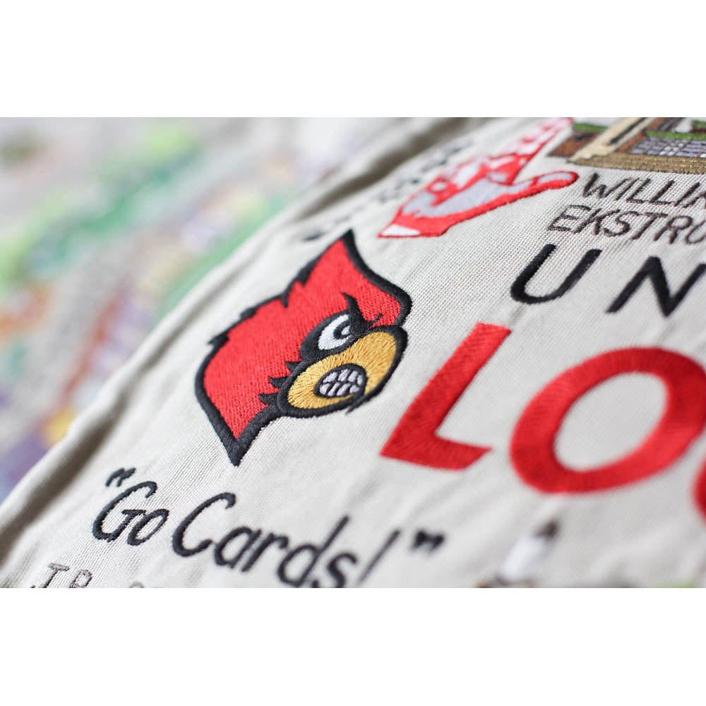 Louisville, University of Collegiate Embroidered Pillow by CatStudio