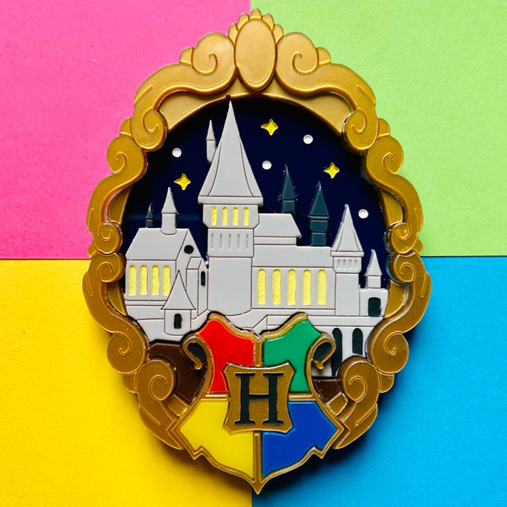 Magic & Witchcraft Collection - "Baroque Frame Magic Castle" Acrylic Brooch by Makokot Design