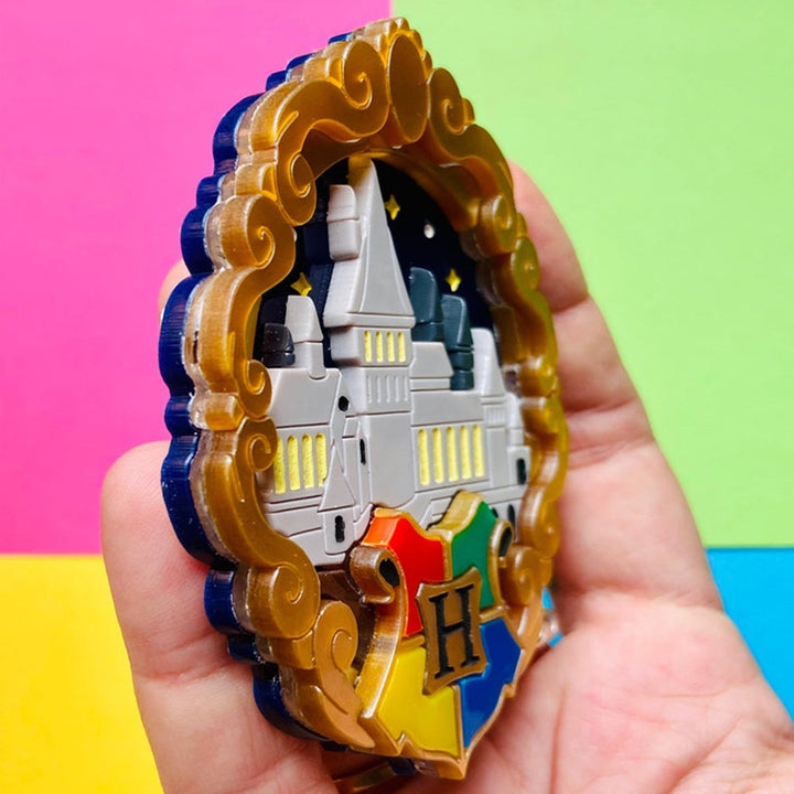 Magic & Witchcraft Collection - "Baroque Frame Magic Castle" Acrylic Brooch by Makokot Design