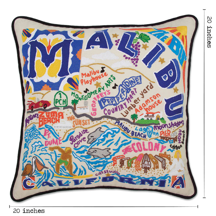 Malibu Hand-Embroidered Pillow