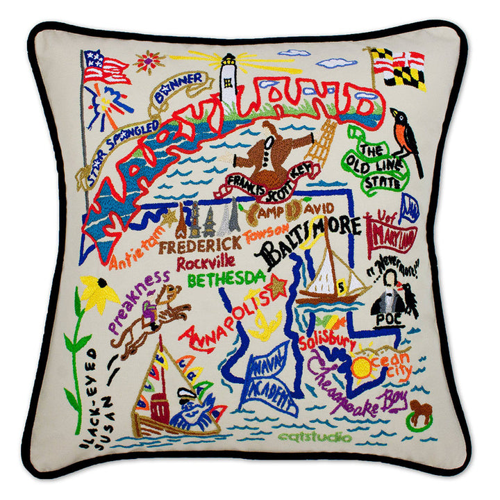 Maryland Hand-Embroidered Pillow