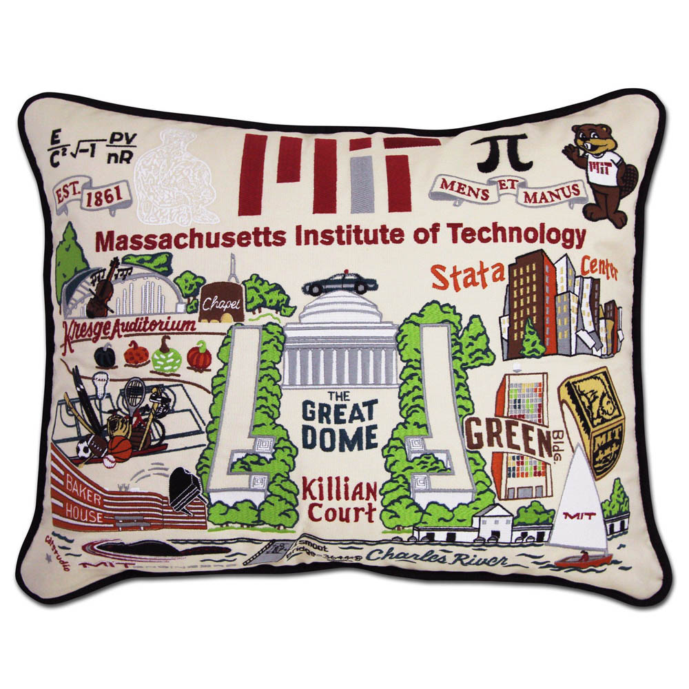 Massachusetts Institute of Technology (MIT) Collegiate Embroidered Pillow by CatStudio