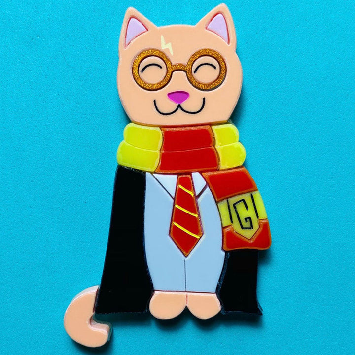 Meowtiful Collection - Little Wizard Acrylic Brooch by Makokot Design