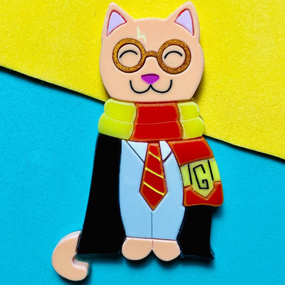 Meowtiful Collection - Little Wizard Acrylic Brooch by Makokot Design