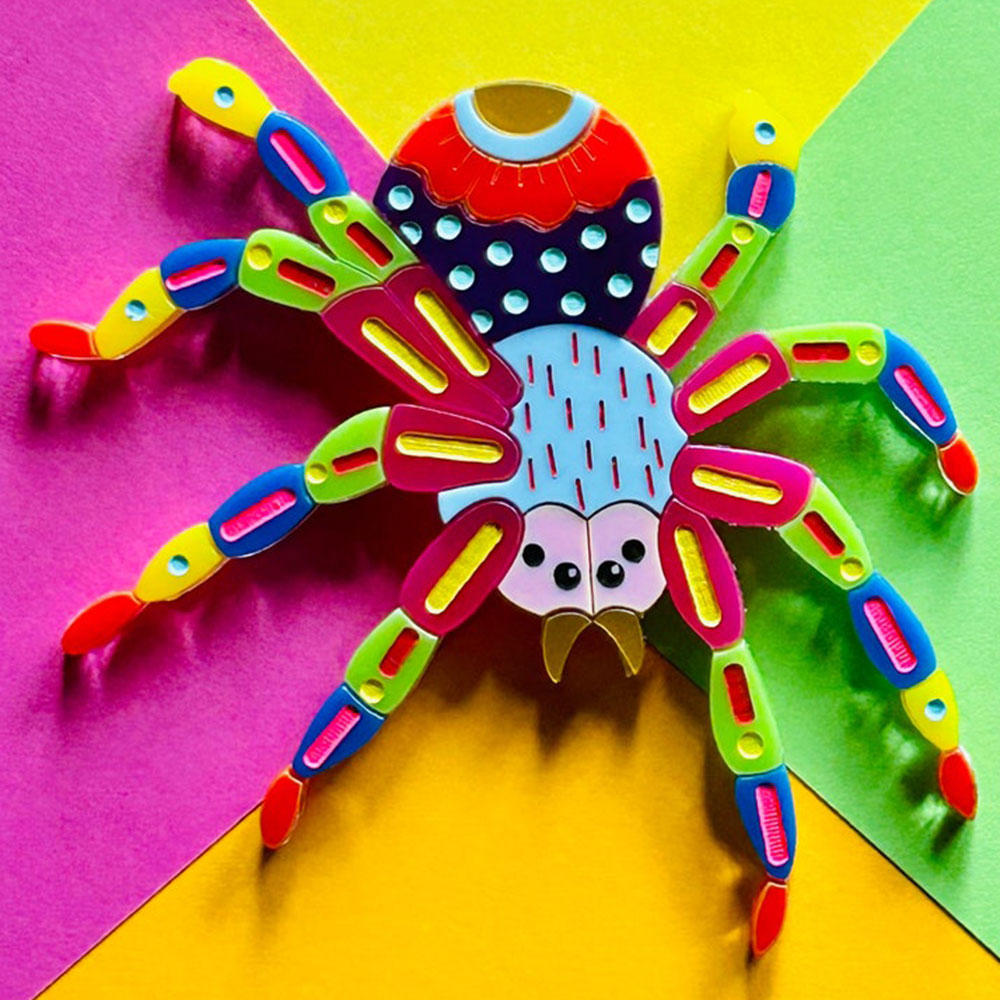 Mexican Folk Art Collection - Alebrije Spider Acrylic Brooch by Makokot Design