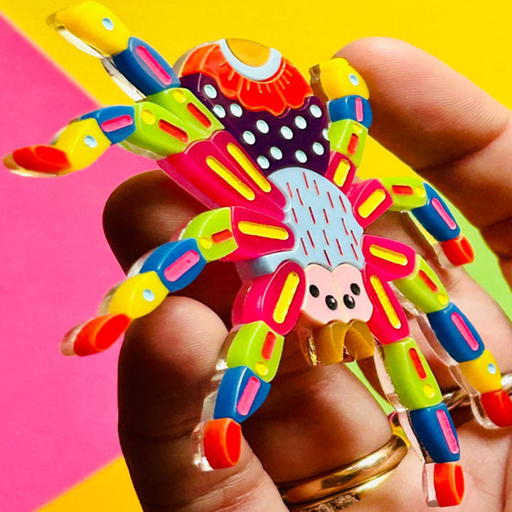 Mexican Folk Art Collection - Alebrije Spider Acrylic Brooch by Makokot Design