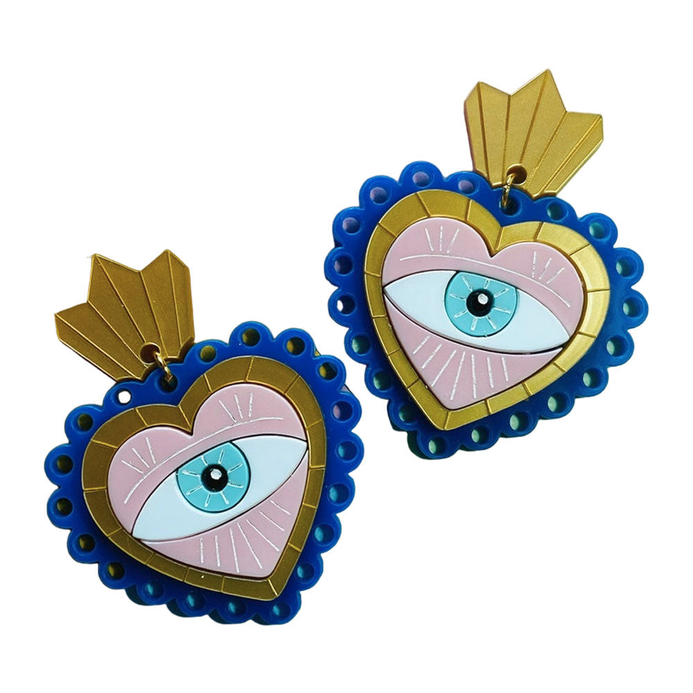 Mexican Folk Art Collection - Milagros with Eye Acrylic Earrings by Makokot Design