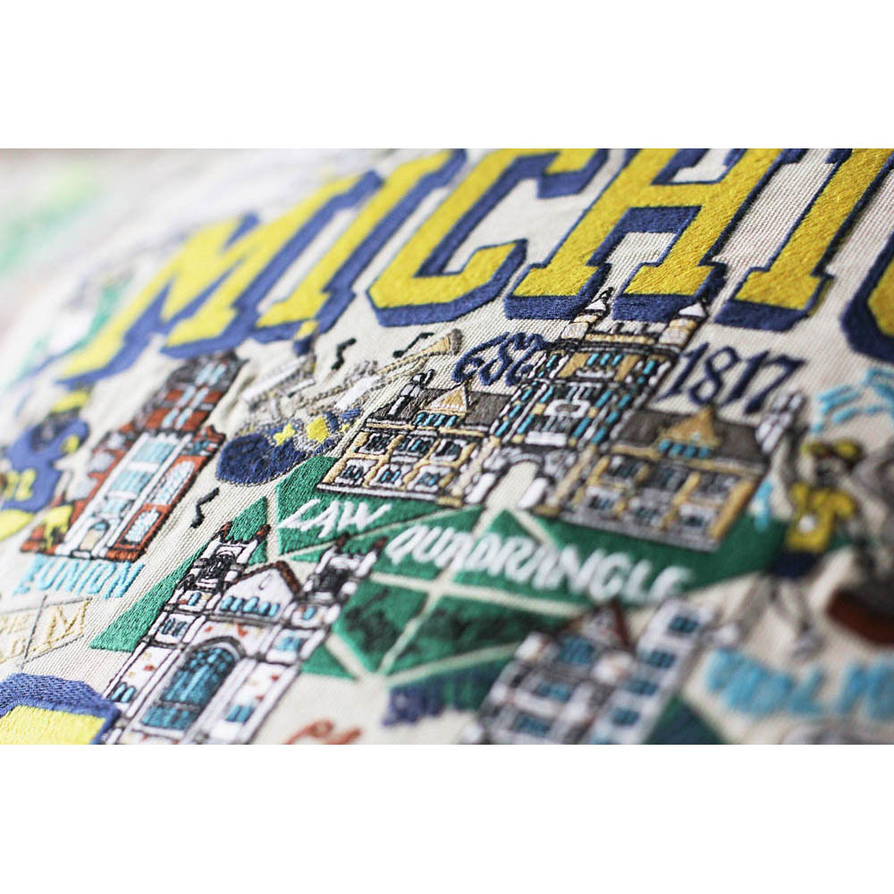 Michigan, University of Collegiate Embroidered Pillow by CatStudio