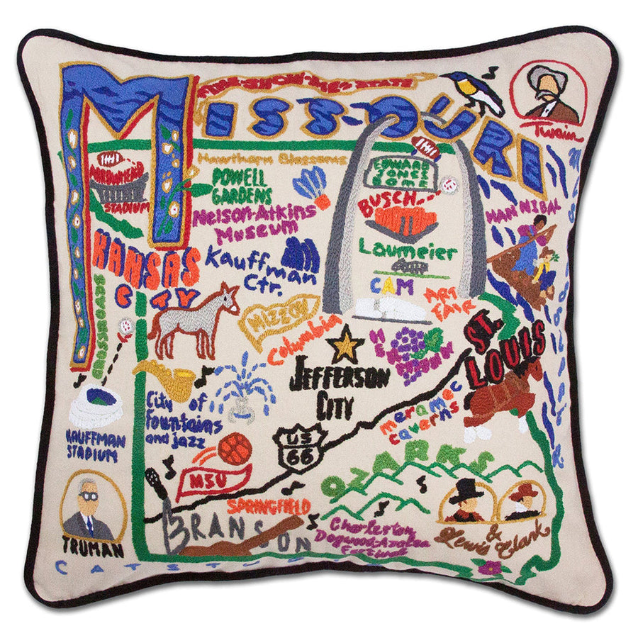 Missouri Hand-Embroidered Pillow