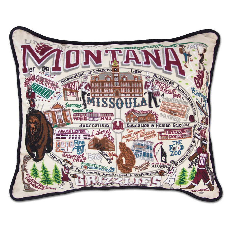 Montana, University of Collegiate Embroidered Pillow by CatStudio