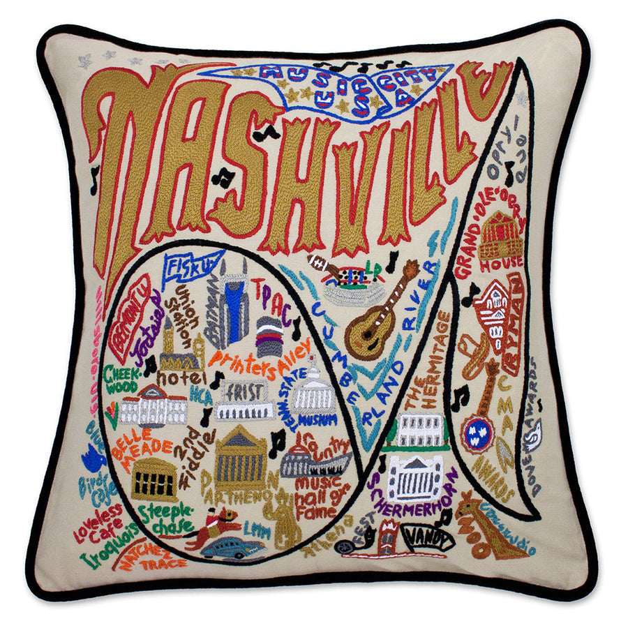 Nashville Hand-Embroidered Pillow