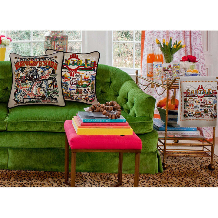 New Mexico Hand-Embroidered Pillow