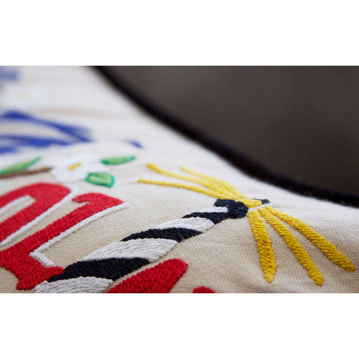 North Carolina Hand-Embroidered Pillow