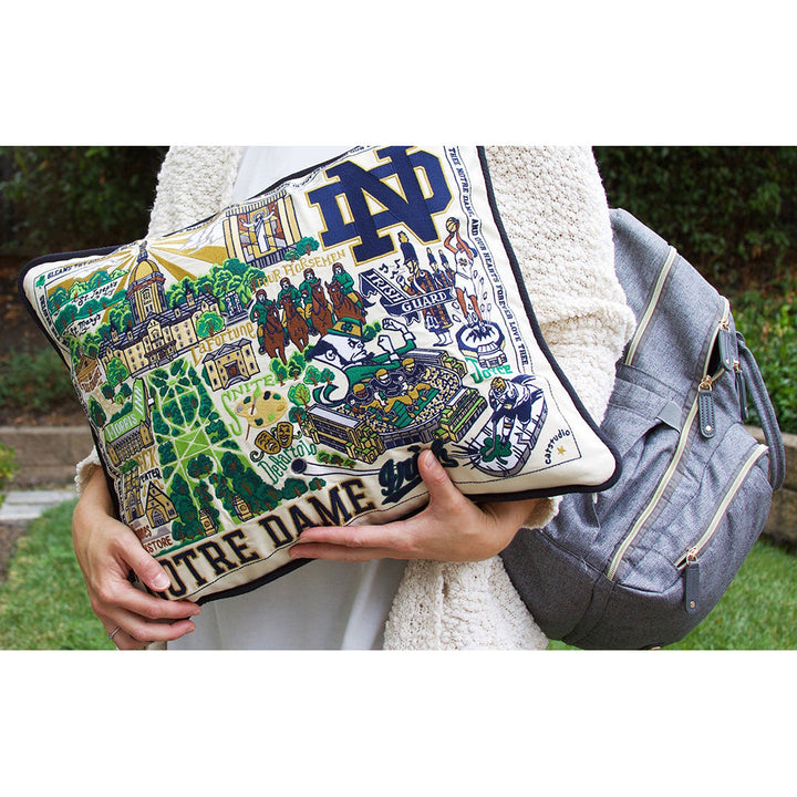 Notre Dame, University of Collegiate Embroidered Pillow by Cat Studio