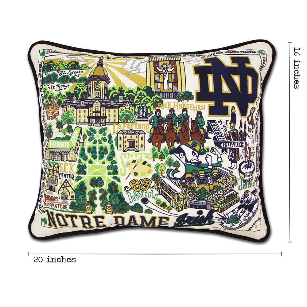 Notre Dame, University of Collegiate Embroidered Pillow by Cat Studio