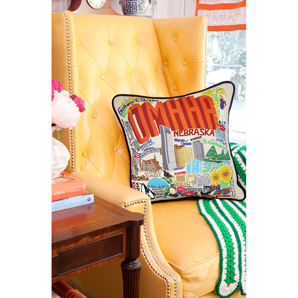 Omaha Hand-Embroidered Pillow