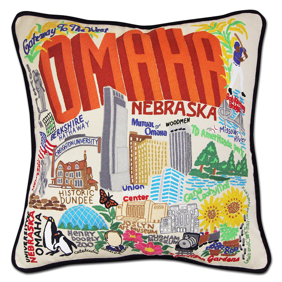 Omaha Hand-Embroidered Pillow