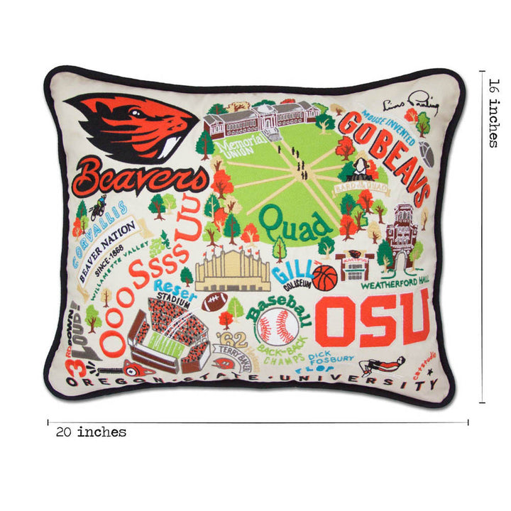 Oregon State University Collegiate Embroidered Pillow by CatStudio