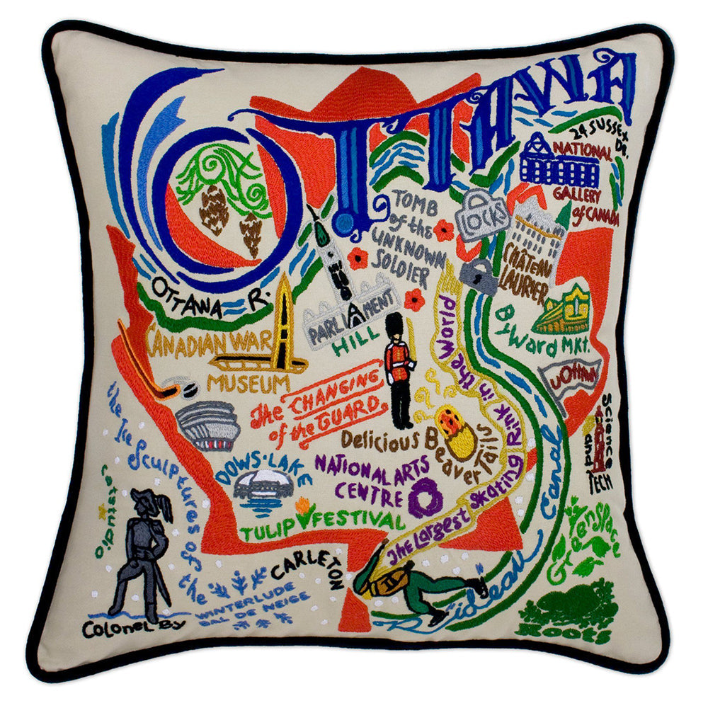 Ottawa Hand-Embroidered Pillow