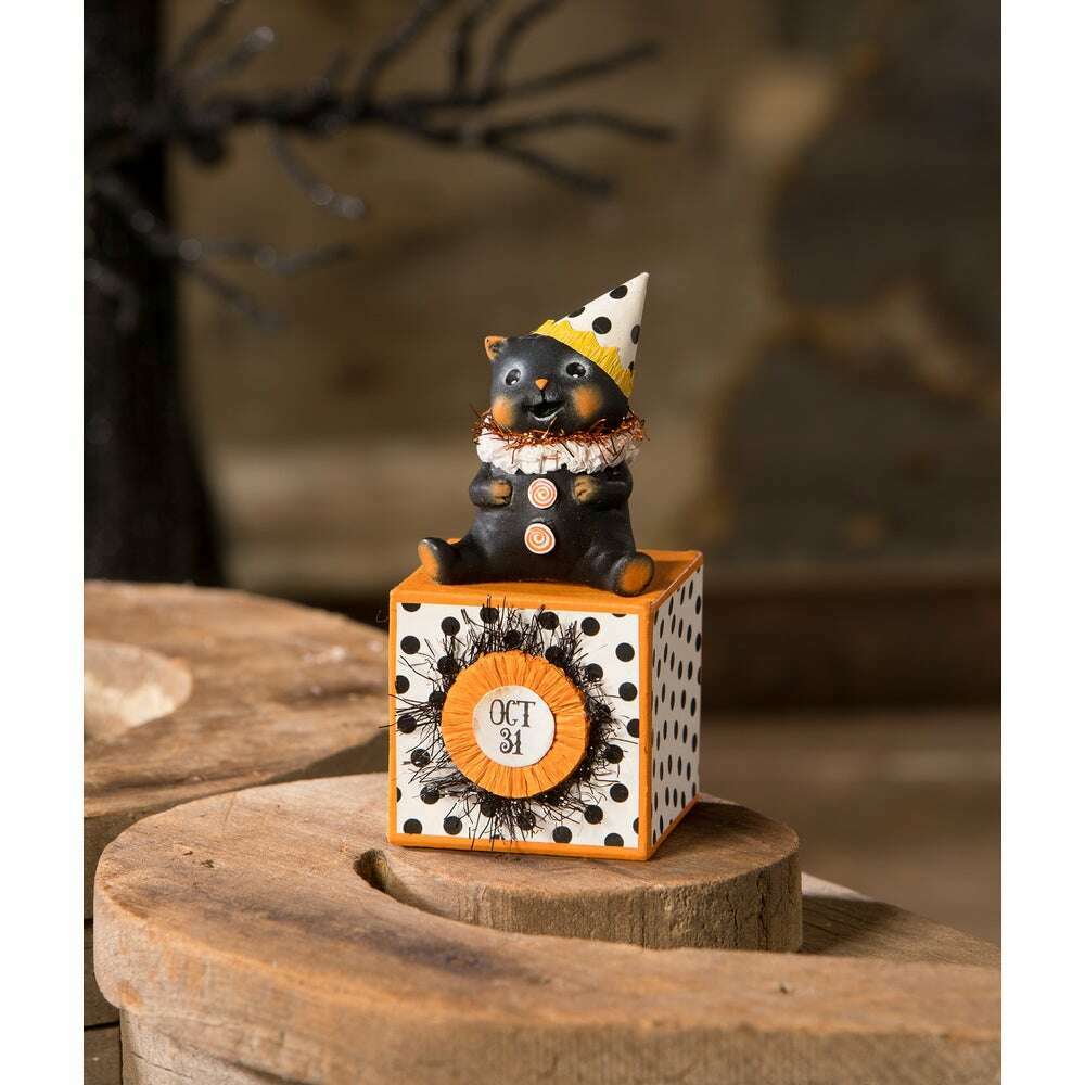Party Hat Kitty on Block by Bethany Lowe image 1