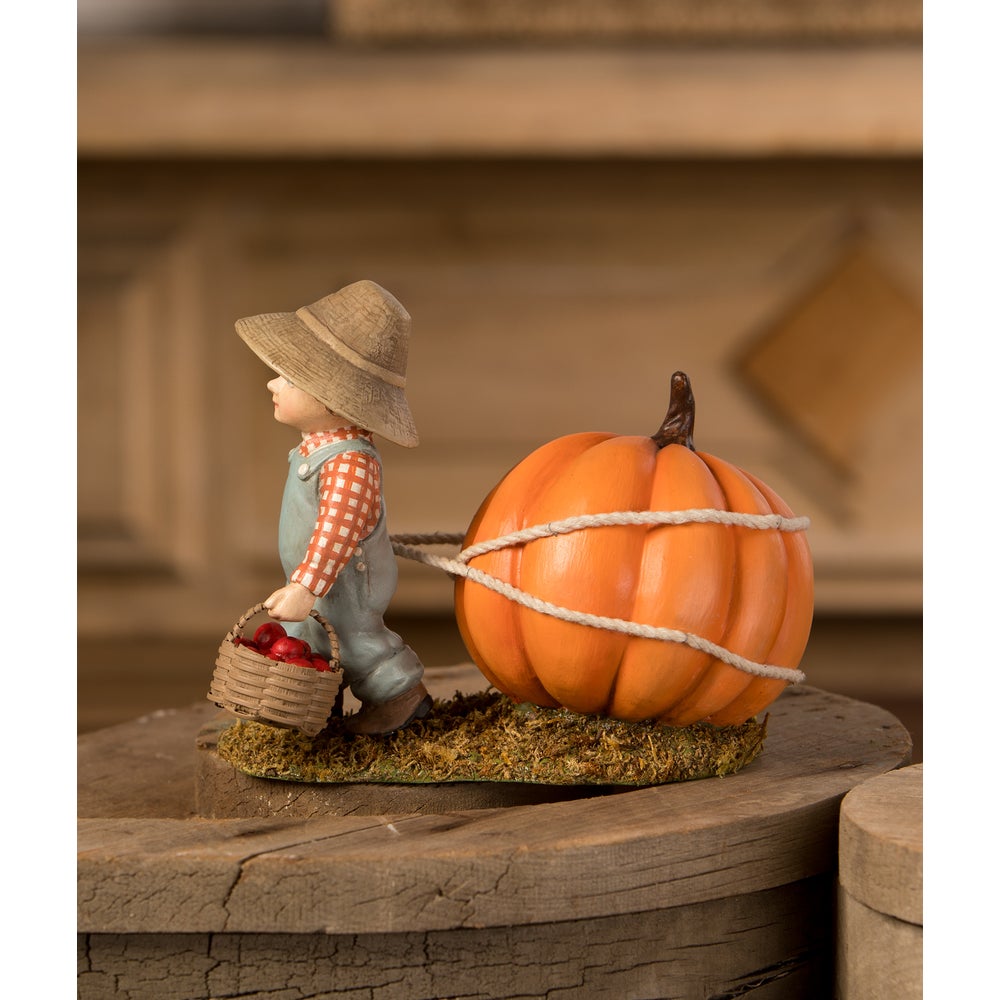 Paulie Pulling Pumpkin by Bethany Lowe image 1