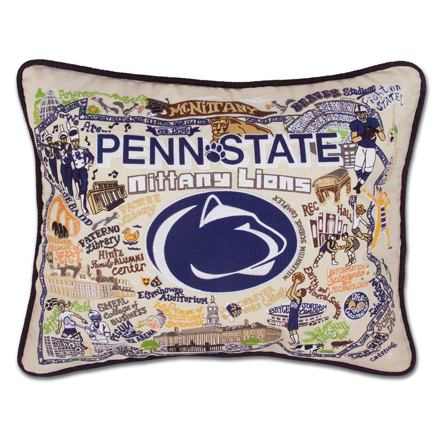 Penn State University Collegiate Hand-Embroidered Pillow