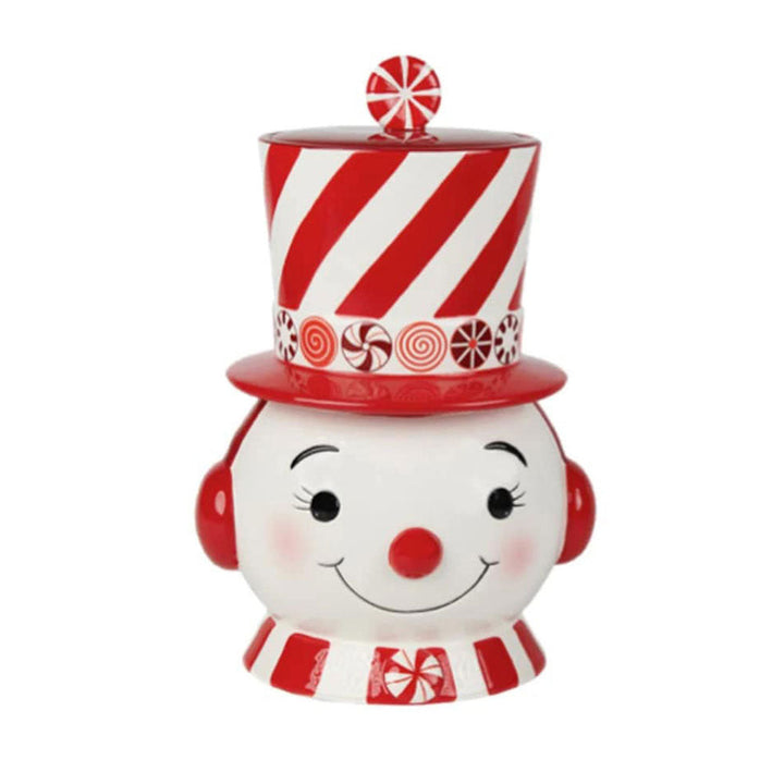 Peppermint Snowman Cookie Jar by December Diamonds