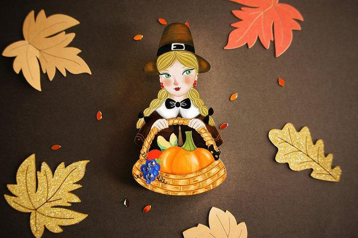 Pilgrim Thanksgiving Brooch by Laliblue - Quirks!