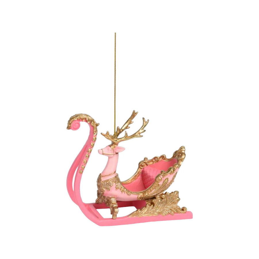 Pink Deer Sleigh Ornaments by December Diamonds image