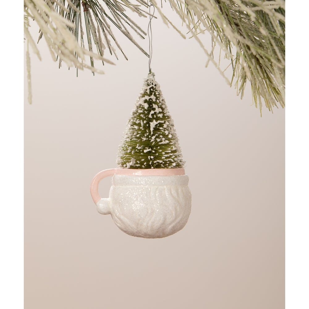 Pink Santa Mug Ornament by Bethany Lowe