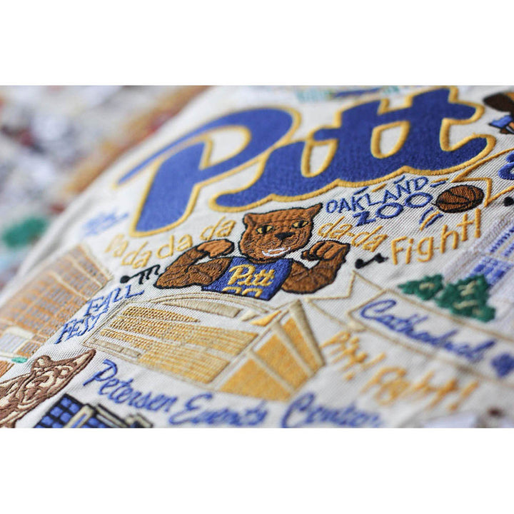 Pittsburgh, University of Collegiate Embroidered Pillow by CatStudio