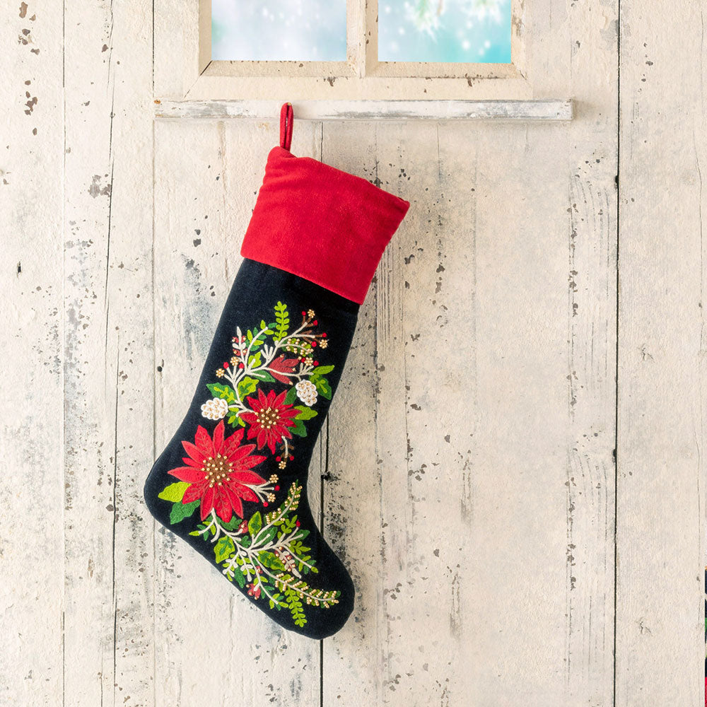 Poinsettia Stocking by Park Hill