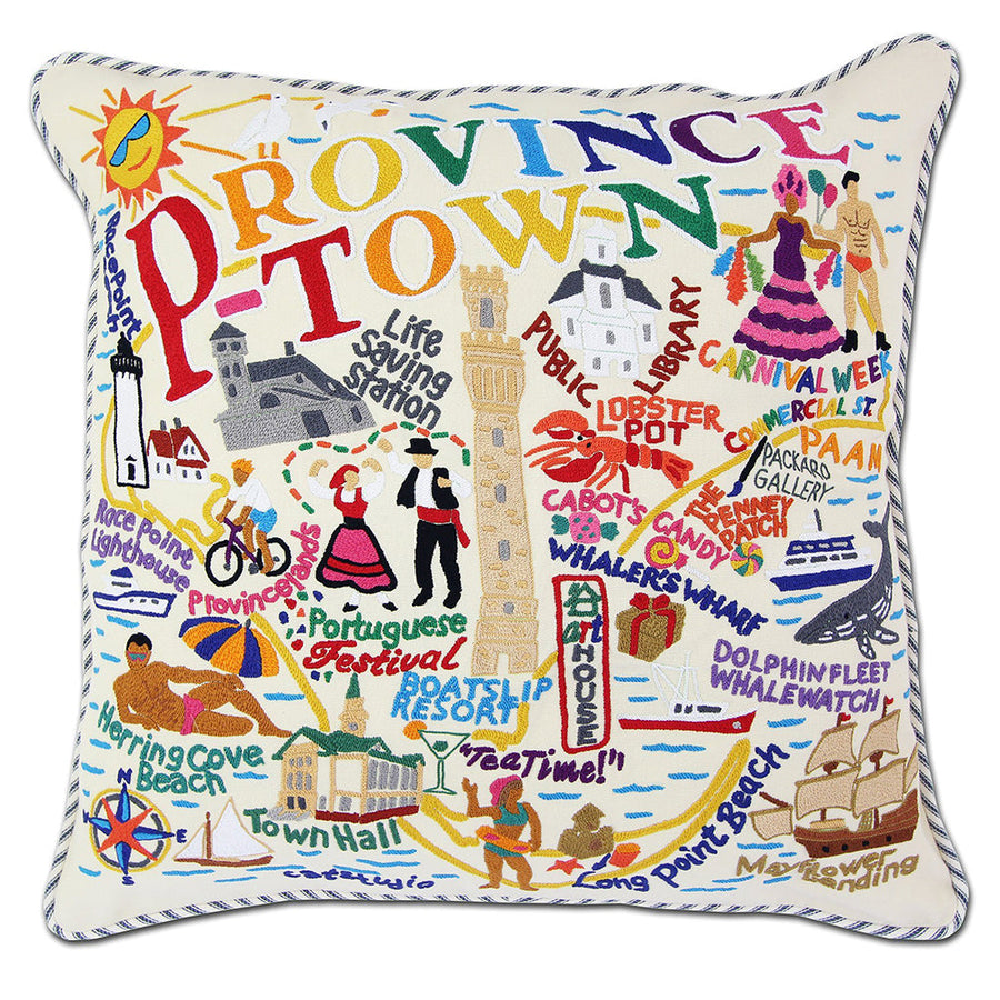 Provincetown Hand-Embroidered Pillow