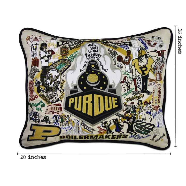 Purdue University Collegiate Hand-Embroidered Pillow