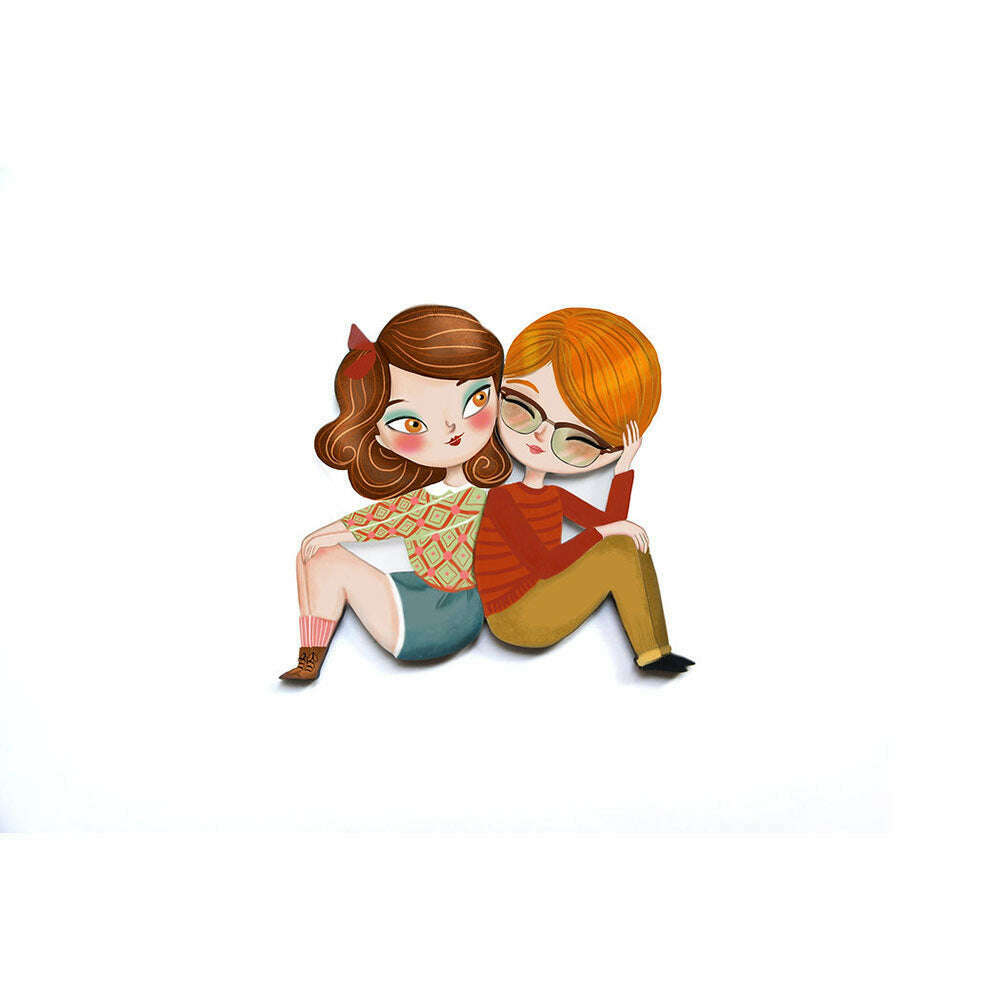 Puzzle with redhead girl brooch
