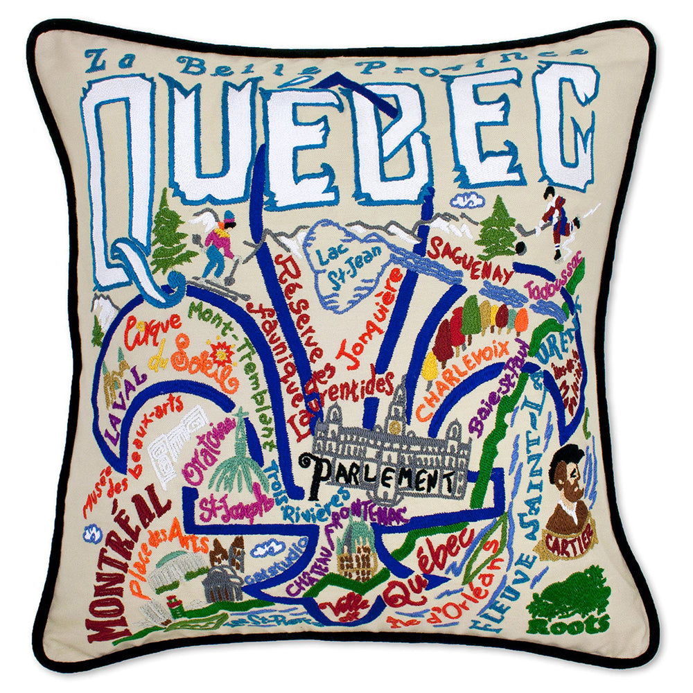 Quebec Hand-Embroidered Pillow