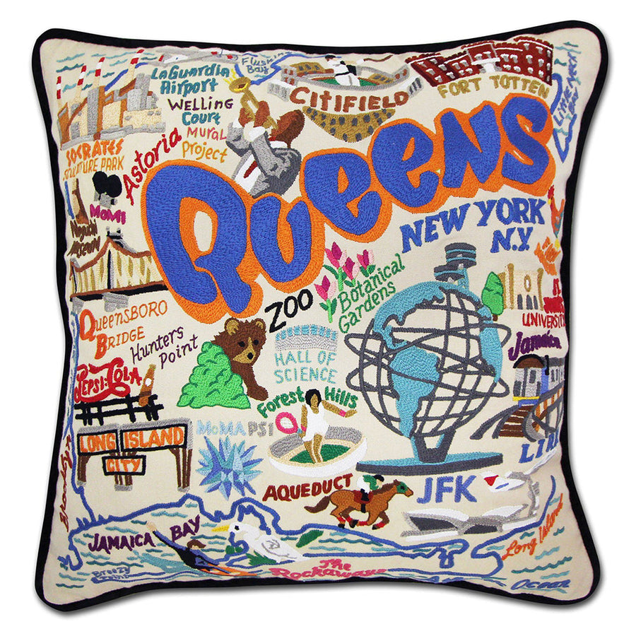 Queens Hand-Embroidered Pillow