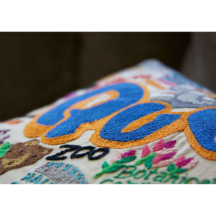 Queens Hand-Embroidered Pillow