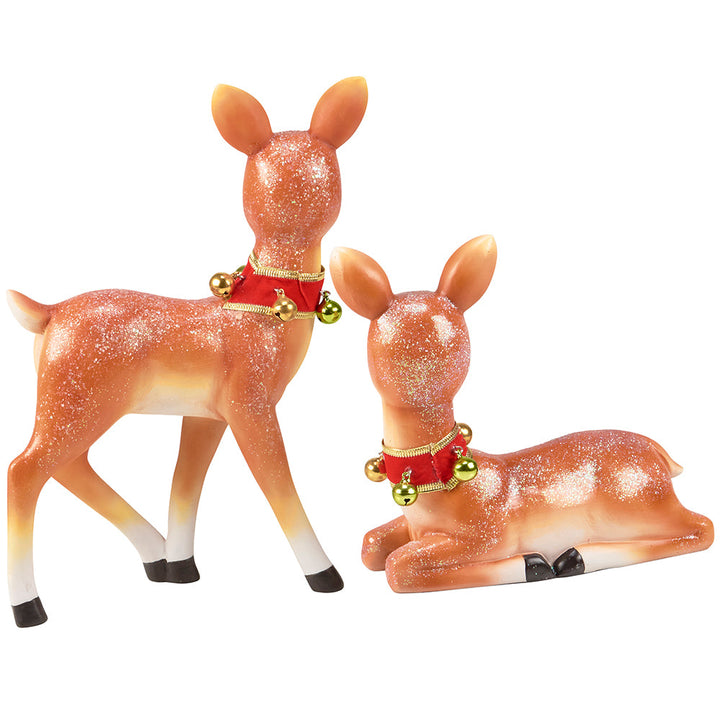 Retro Christmas Deer Figurine Set By Primitives by Kathy