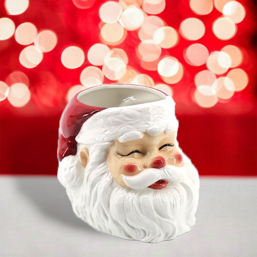 Retro Santa Head Vase Planter by December Diamonds