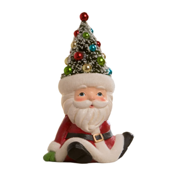 Retro Santa Seated with Tree Hat by Bethany Lowe